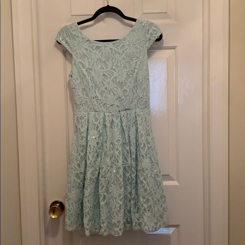 Mint and silver dress